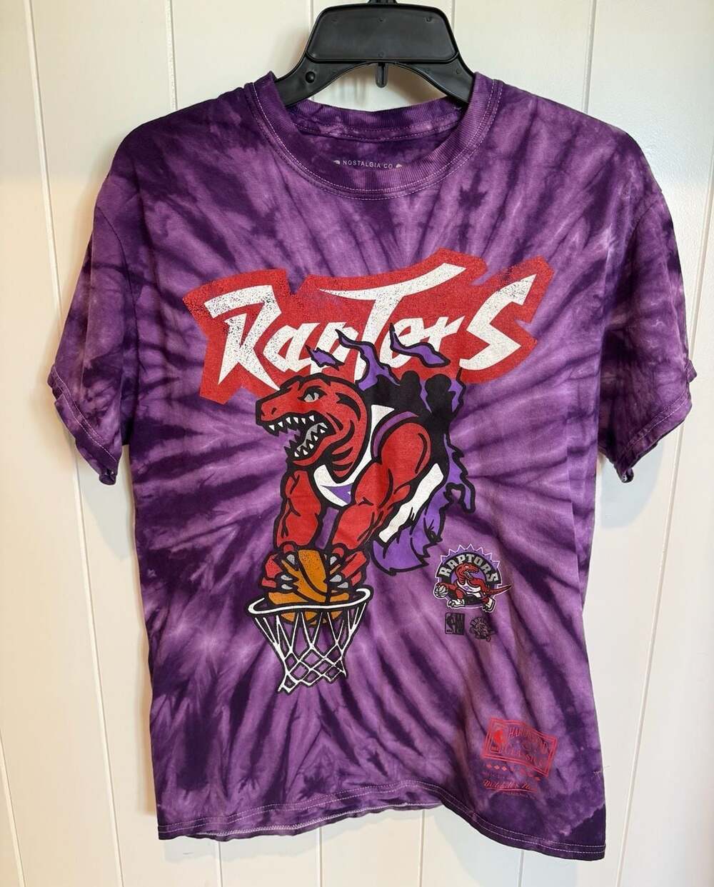 Mitchell & Ness Toronto Raptors Hardwood Classics Purple Tie-Dye T-Shirt